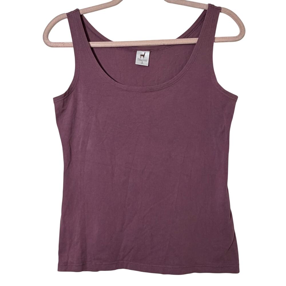 Sm Peruvian Connection Purple Tank Top Soft Pima Cotton Elevated Basic Luxury